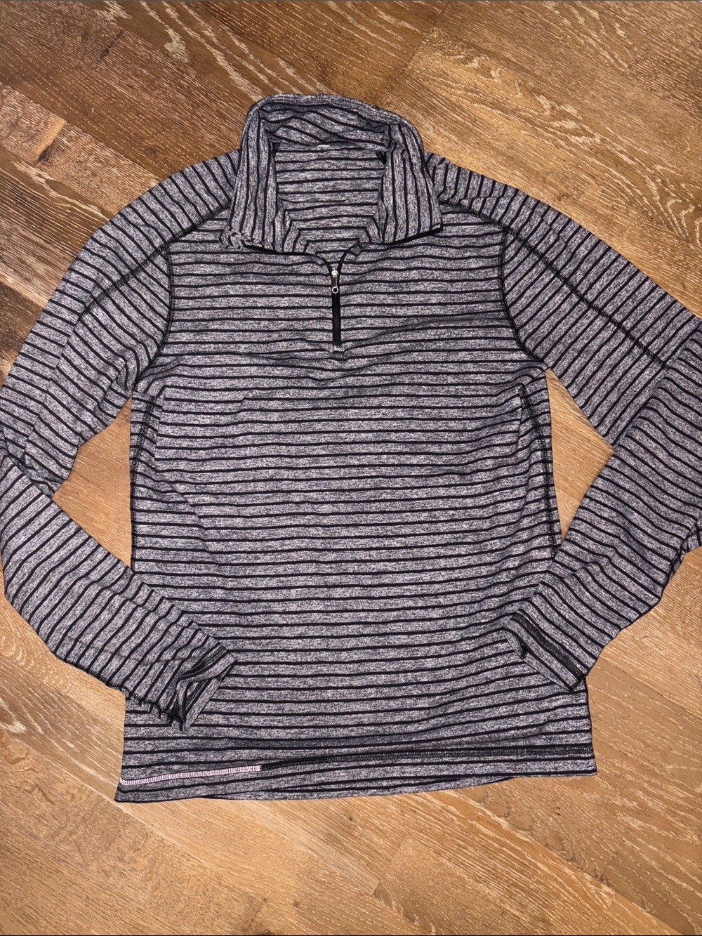 Lululemon Quarter Zip black / gray stripe